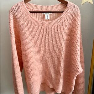 LOGG H&M Peach Chunky Knit Sweater Crewneck Soft Pullover Medium